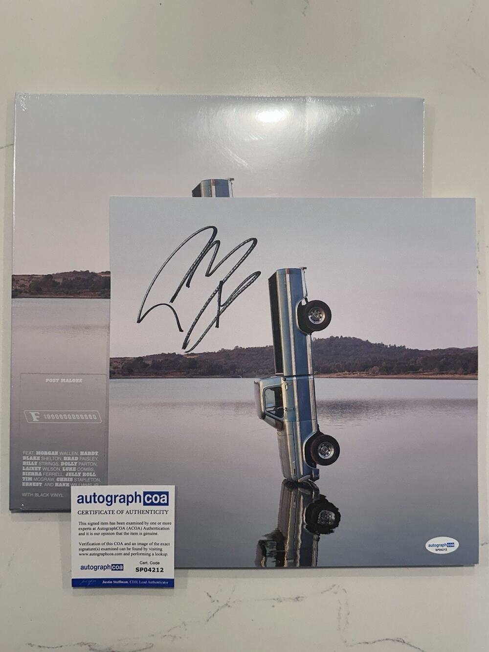 Post Malone SIGNED F-1 Trillion Vinyl With Insert 11"x11" AUTOGRAPHED COA #4
